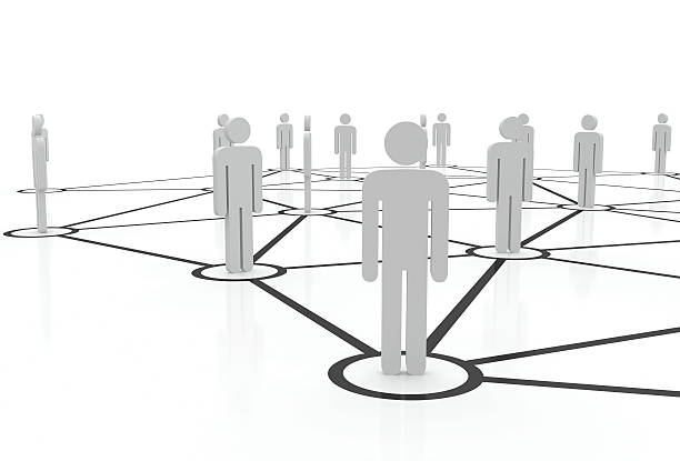 istock People unified into network. Managing team of people on internet 502586482