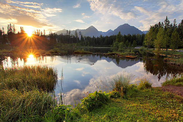 istock Mountain lake in Slovakia at sunset - Strbske pleso 502587749