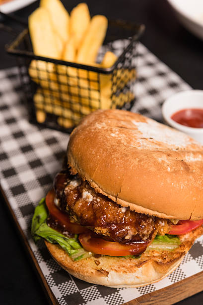 istock beef burger with potato french fried 502587812