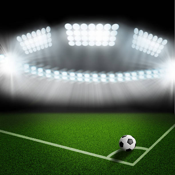 istock soccer ball on the green field corner 502587815