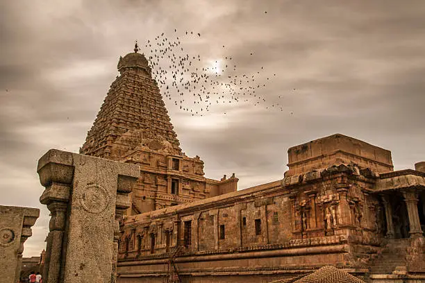 Brihadeeswarar Temple in Thanjavur, Tamil Nadu, India. One of the world heritage sites in India.