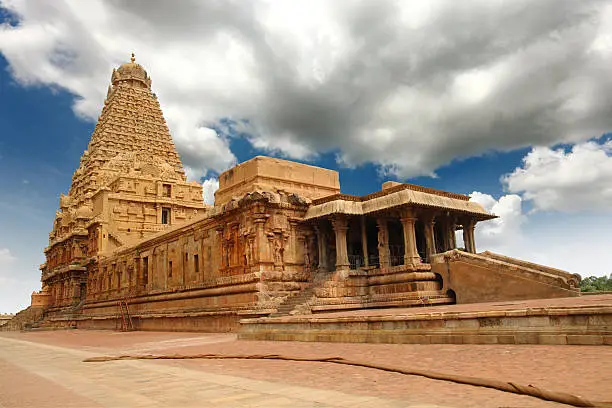 Brihadeeswarar Temple in Thanjavur, Tamil Nadu, India. One of the world heritage sites in India.