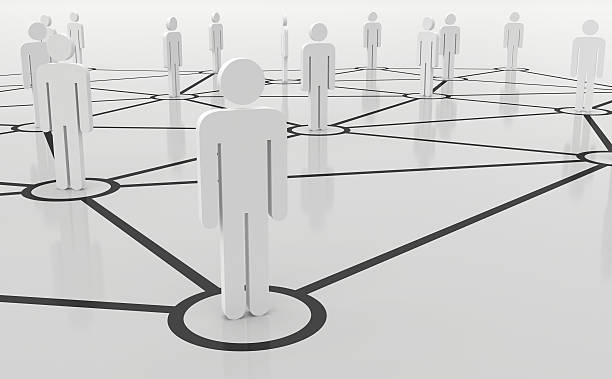 istock Group of people talking on global social networks 502589234