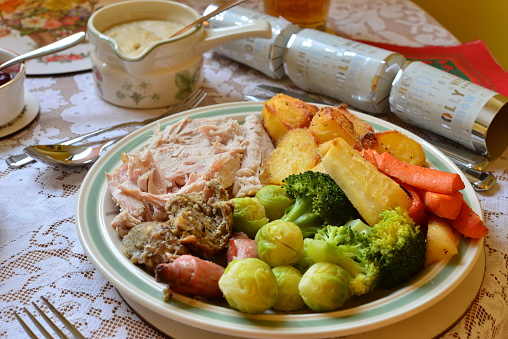 A traditional Chrismas dinner from the UK