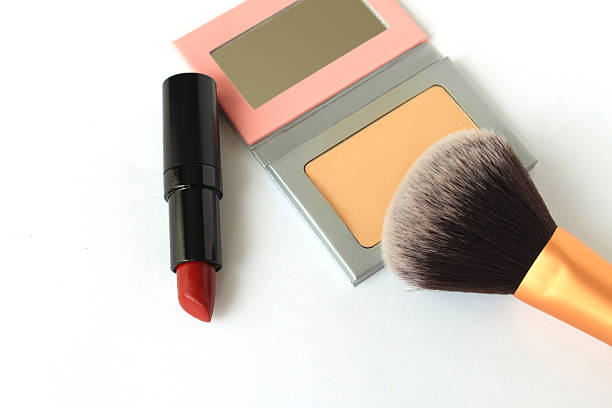 istock Face Powder and red lipstick 502590026