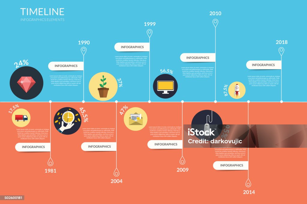 Timeline infographics, elements and icons. Vector Banner - Sign stock vector