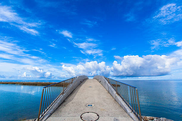 istock Arched bridge over the sea 502600801