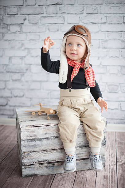 istock Little girl with flying goggles 502604389