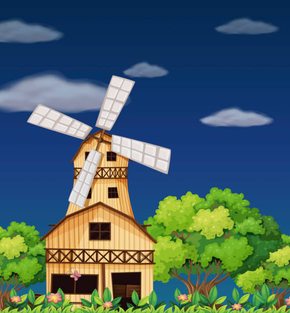 hölzerne barnhouse mitten im wald - grass branch wealth forest stock-grafiken, -clipart, -cartoons und -symbole