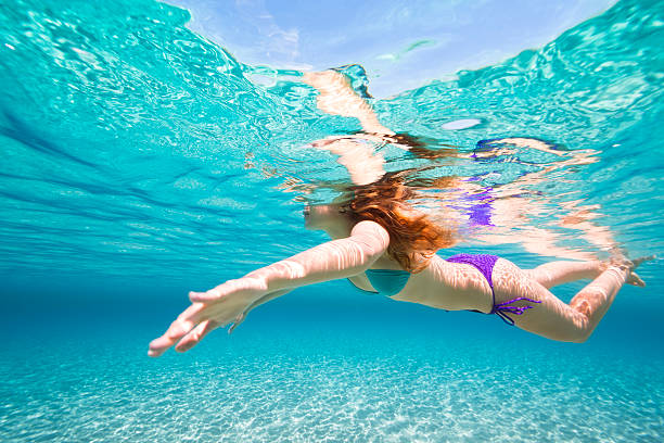 istock Beautiful young woman swimming 502604919