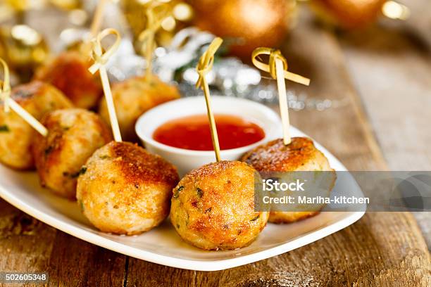 Turkey Meatballs Stock Photo - Download Image Now - Appetizer, Christmas, Meatball