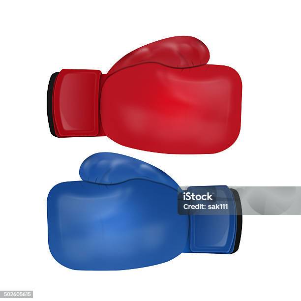 Boxing Gloves Isolated On White Background Stock Illustration - Download Image Now - Adult, Aggression, Blue