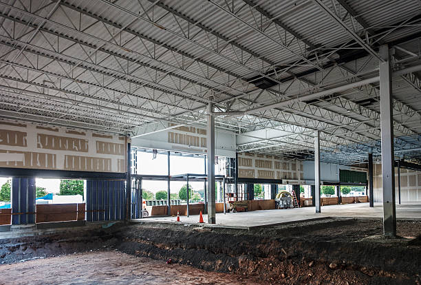 retail space construction site stock photo