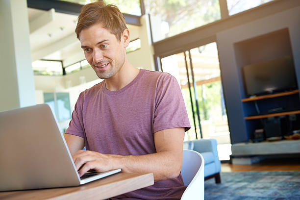 istock Keeping himself entertained at home 502607079