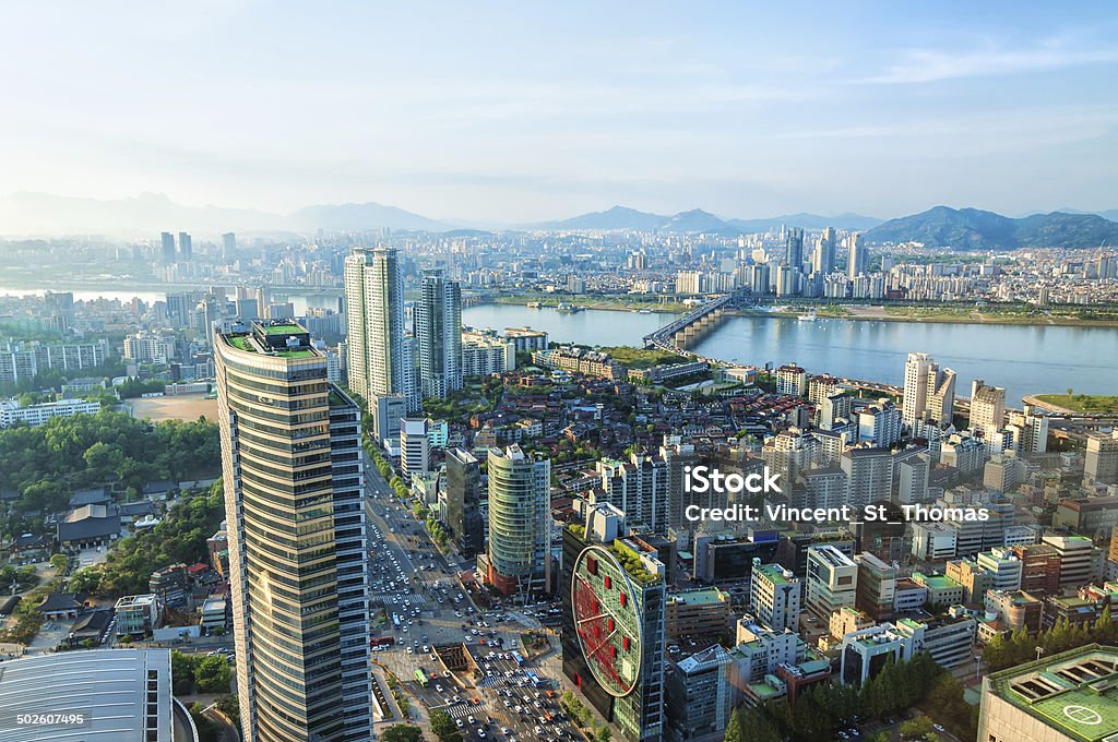 Paisaje de la ciudad de seúl - Foto de stock de Seúl libre de derechos