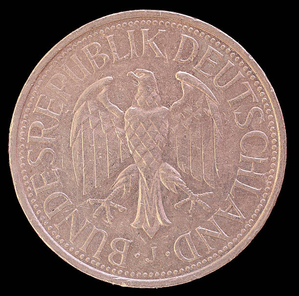istock Head of one mark coin, Germany 1977 502607506