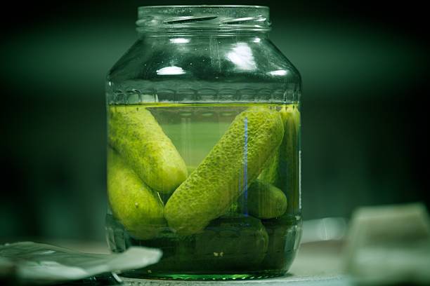 Pickle jar Close-up shot of a pickle jar. spreewald stock pictures, royalty-free photos & images