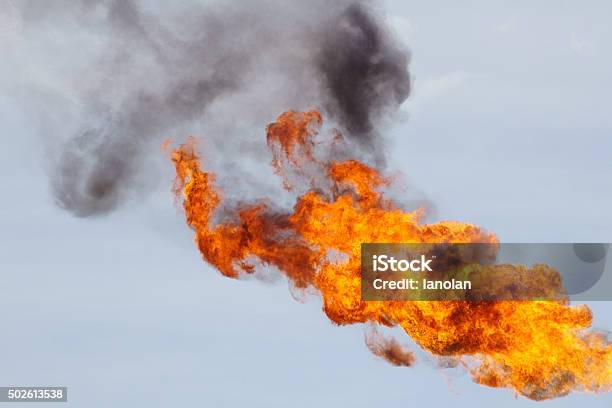 Fire Torching Against The Sky Stock Photo - Download Image Now - Malaysia, Offshore Platform, 2015