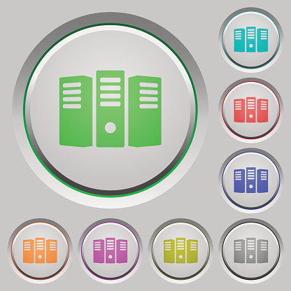 Server Rack Push Button Server Hosting Push Buttons Stock Illustration - Download Image Now ...