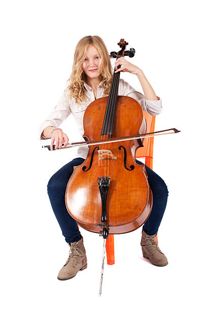 istock blonde girl playing double bass 502614452