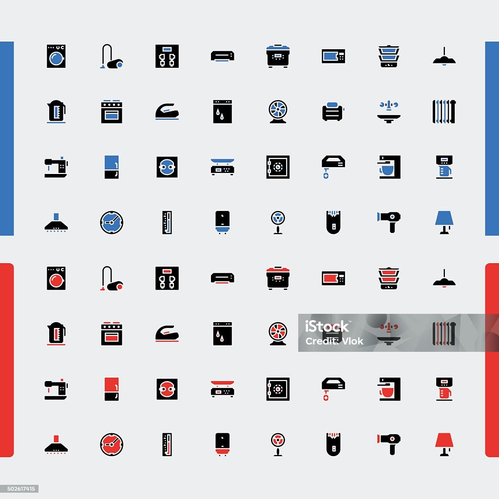 Набор «small icons». Бытовые приборы. Бытовой электроники. Вектор. - Векторная графика Кухня роялти-фри