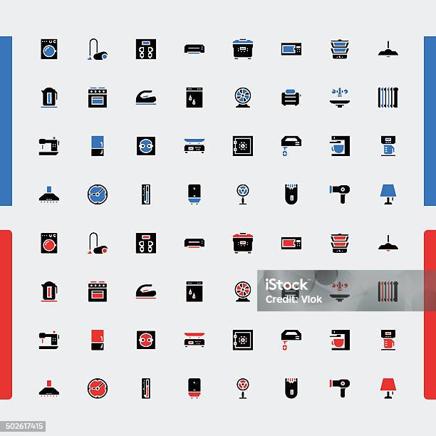 Набор Small Icons Бытовые Приборы Бытовой Электроники Вектор — стоковая векторная графика и другие изображения на тему Кухня