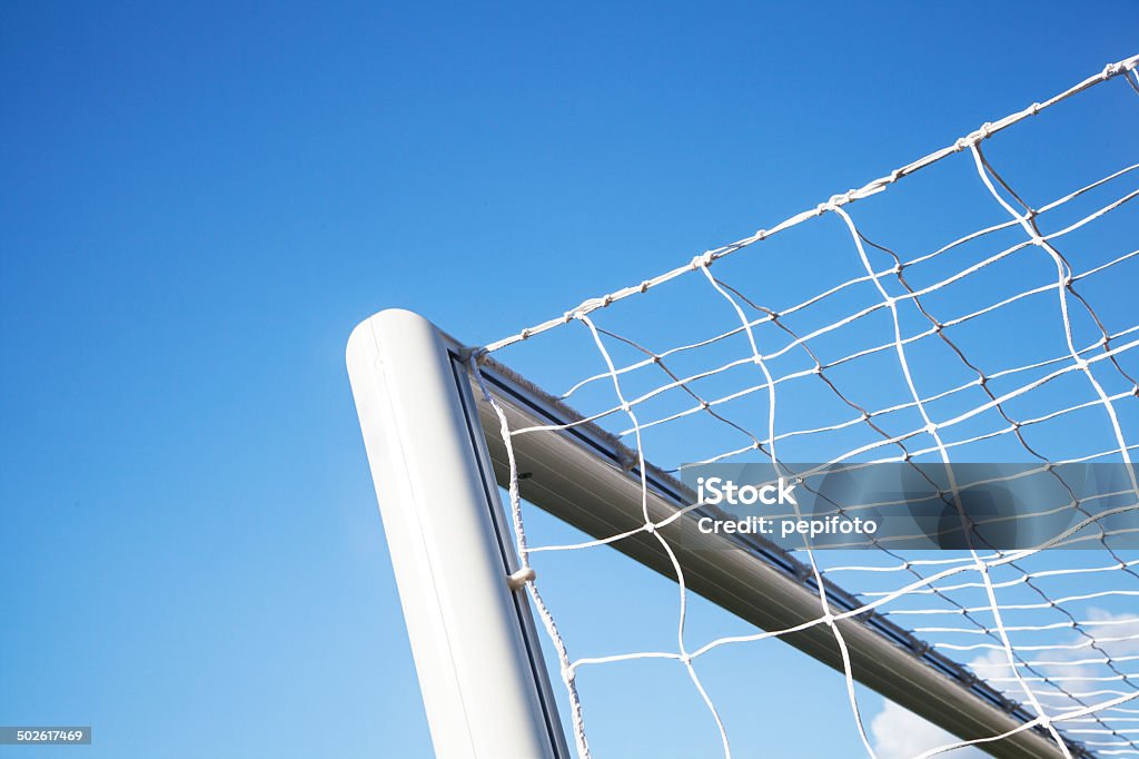 Fußball Ziel und blauer Himmel - Lizenzfrei Blau Stock-Foto