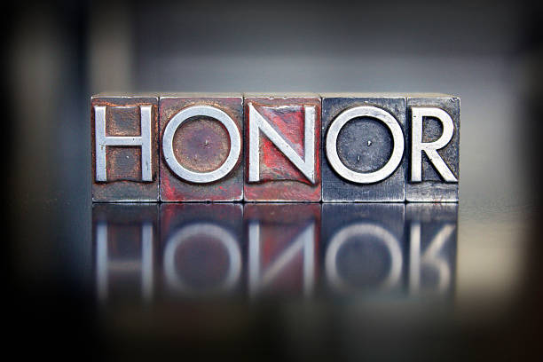 Honor Letterpress stock photo