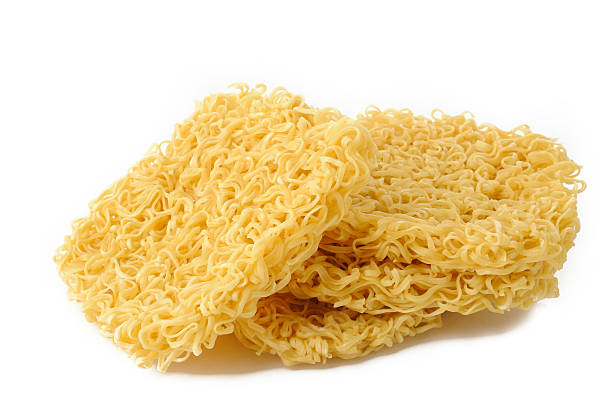 istock Dried noodles on white background 502619179