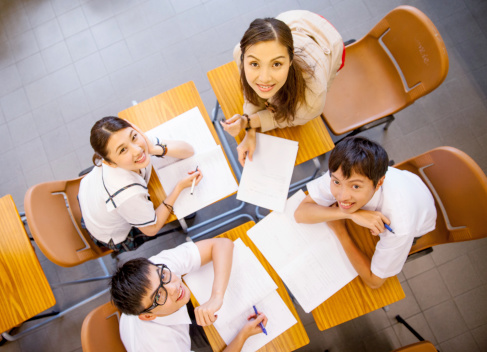 Teamwork In Schools Examples Classroom Teamwork Stock Photo - Download Image Now - High Angle View ...