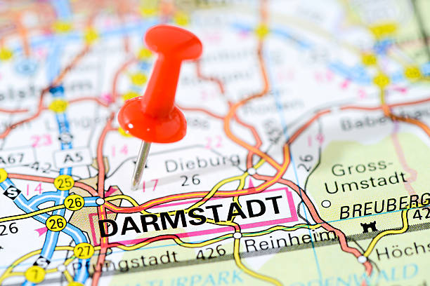 istock European cities on map series: Darmstadt 502619869