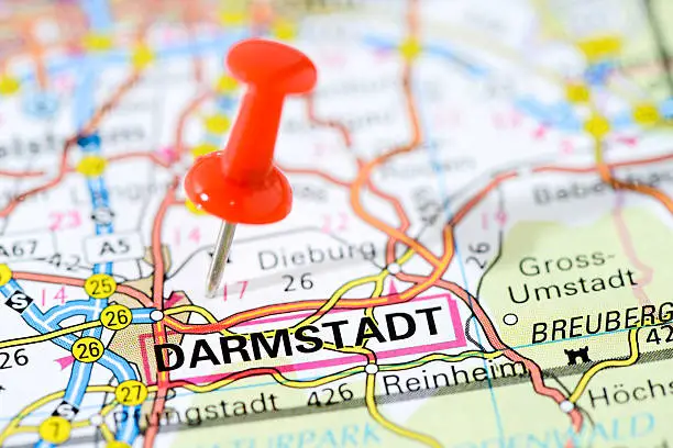 European cities on map series: Darmstadt