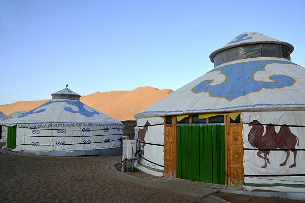 istock Mongolian Yurts in Badain Jaran desert, Inner Mongolia 502620170