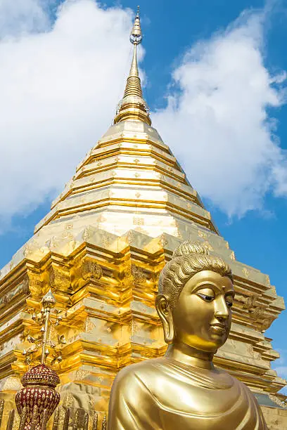 Photo of Golden structure in Wat Phra That Doi Suthep in Chiangmai
