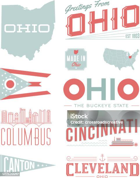 Ohio Typography Stock Illustration - Download Image Now - Ohio, Cincinnati, Vector
