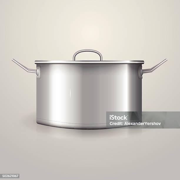 Illustration Of Aluminum Saucepan Stock Illustration - Download Image Now - Cooking Pan, Lid, Aluminum