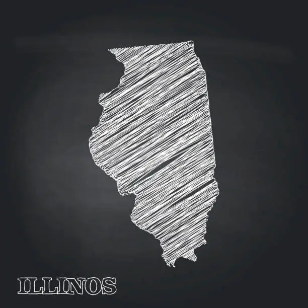 Vector illustration of USA state Illinois