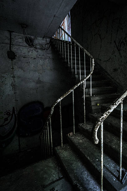 istock Horror staircase and hidden creepy hand 502621383