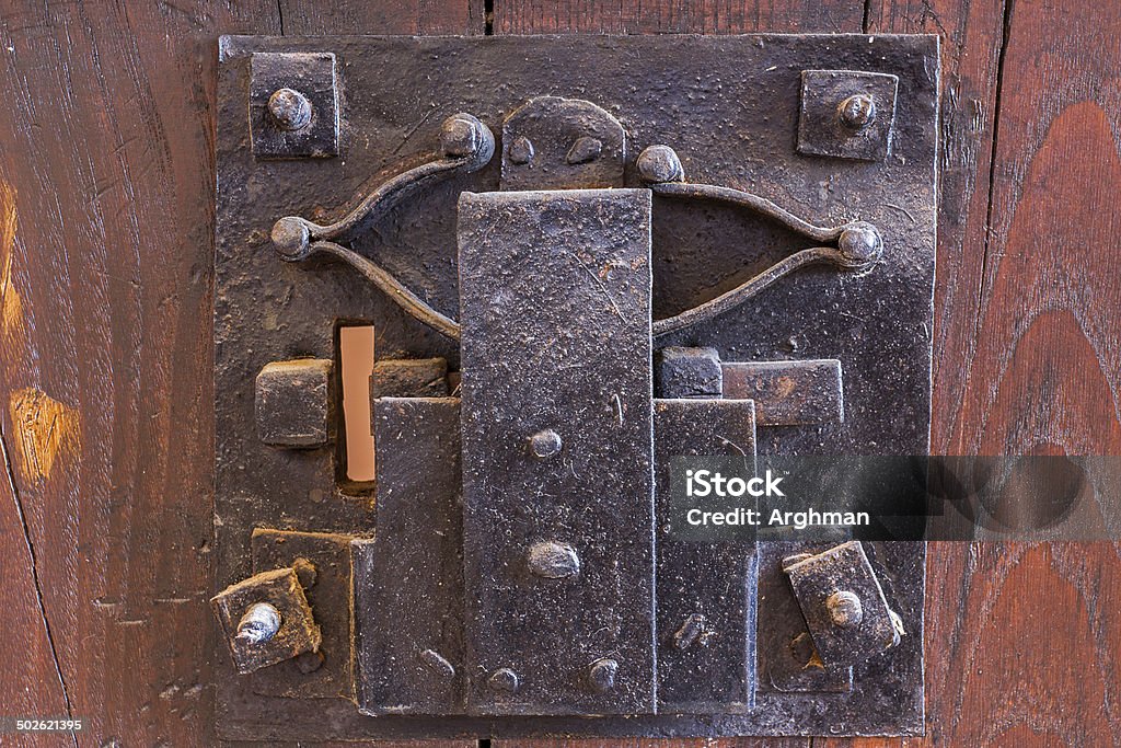 old door mechanism close up Ancient Stock Photo