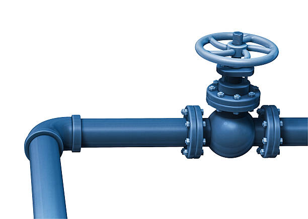 istock Industrial pipe valve. Isolated on white 502621907