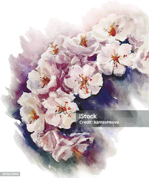 水彩の桜 花の絵 Vector Eps 10 - しぶきのベクターアート素材や画像を多数ご用意 - しぶき, イラストレーション, カラフル