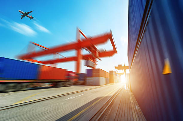industrial port with containers