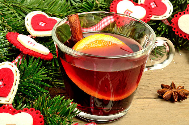 istock Mulled wine with christmas decoration 502632522