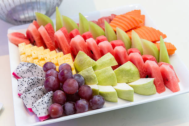 istock Tropical fruits selection on a plate 502633698