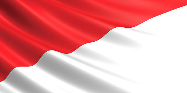 旗を振るインドネシア風にします。 - インドネシア国旗 ストックフォトと画像