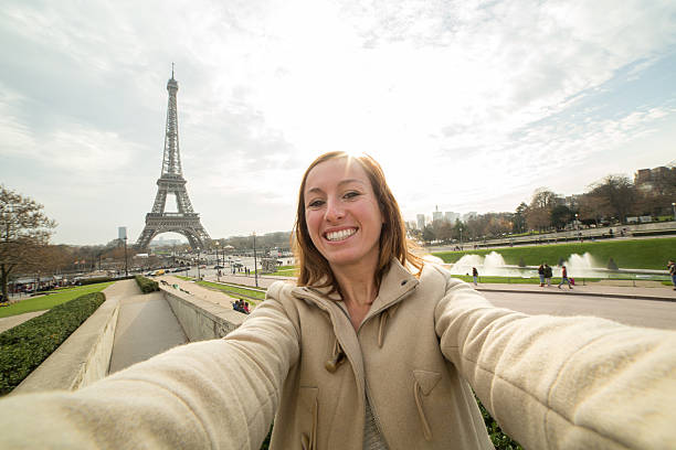 istock Selfie portrait at Eiffel tower, Paris 502636218