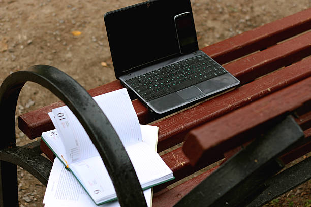 istock books on a bench in the school year 502638898