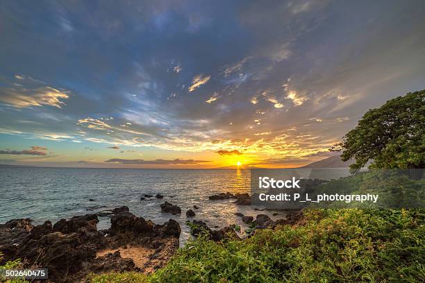 Kamaole Sunset Stock Photo - Download Image Now - Lanai, Hawaii Islands, Beach