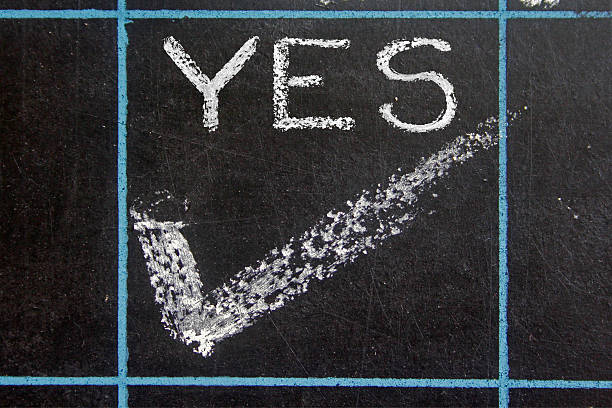 istock yes word handwritten on black chalkboard 502640715