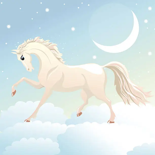 Vector illustration of magic horse